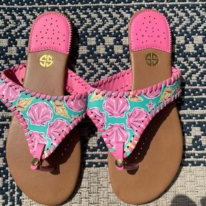 Simply Southern pink thong sandals
